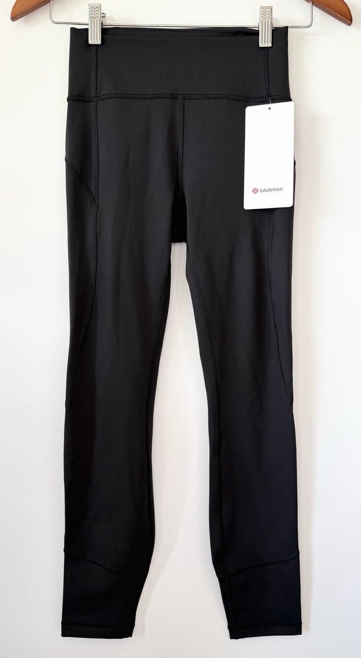 Lululemon Black In Movement Tight 25" Inseam Legging Womens Size 4 Yoga Active